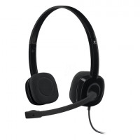 Наушники с микрофоном (гарнитура) LOGITECH H151, проводные, 1,8 м, с оголовьем, черные, 981-000589