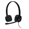 Наушники с микрофоном (гарнитура) LOGITECH H151, проводные, 1,8 м, с оголовьем, черные, 981-000589 по низкой цене оптом Краснодар, Москва, Уфа, Казань, Барнаул, Владивосток, Хабаровск, Сахалин, Красноярск, Екатеренбург, 