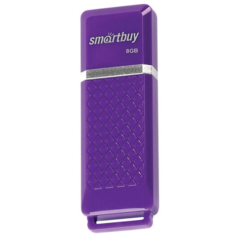 Флеш-диск 8 GB, SMARTBUY Quartz, USB 2.0, фиолетовый, SB8GBQZ-V по низкой цене оптом Краснодар, Москва, Уфа, Казань, Барнаул, Владивосток, Хабаровск, Сахалин, Красноярск, Екатеренбург, 