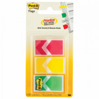 Закладки клейкие POST-IT стрелки, пластиковые, 24 мм, 3 цвета х 20 шт., 682-ARR-RYG