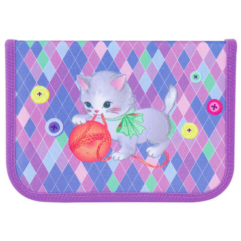 Пенал TIGER FAMILY 1 отделение, 1 откидная планка, ткань, "Playful Kitten", 20х14х4 см, 228914, TGJL-027C1E по низкой цене оптом 