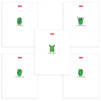 Тетрадь А5 48л. HATBER скоба, клетка, обложка картон, Чокнутый андроид (микс в спайке, 48Т5В1