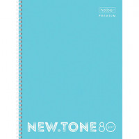 Тетрадь А4 80 л. HATBER Premium гребень, клетка, глянцевая ламинация, "NEWtone PASTEL Незабудка", T369678, 80Т4лA1гр_05025