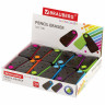 Ластик BRAUBERG "ULTRA COLOR", 57х24х15 мм, ассорти, черный пластиковый футляр, 229562 по низкой цене оптом Краснодар, Москва, Уфа, Казань, Барнаул, Владивосток, Хабаровск, Сахалин, Красноярск, Екатеренбург, 