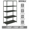 Стеллаж металлический BRABIX "ГРАФИТ MS KD-180/50-5", лофт, 1800х1000х500 мм, 5 полок, 291270, S240BR145593 по низкой цене оптом Краснодар, Москва, Уфа, Казань, Барнаул, Владивосток, Хабаровск, Сахалин, Красноярск, Екатеренбург, 