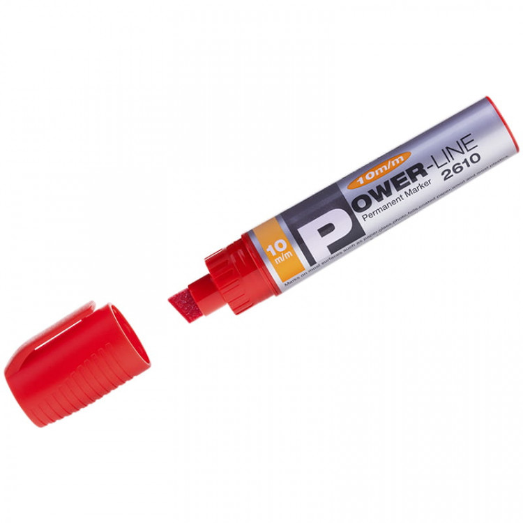 Маркер перманентный промышленный Line Plus "PER-2610" красный, скошенный, 10мм