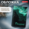 Обложка для паспорта натуральная кожа флоттер, принт "Дым", цвет черный, BRAUBERG, 238869 по низкой цене оптом 