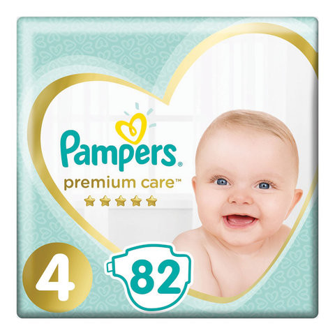Подгузники 82 шт. PAMPERS (Памперс) Premium Care, размер 4 (9-14 кг), 1210801 по низкой цене оптом 