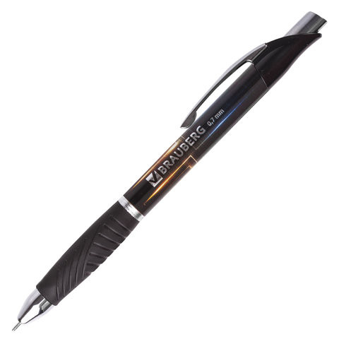 Ручка шариковая масляная автоматическая с грипом BRAUBERG "Jet-Z", СИНЯЯ, узел 0,7 мм, линия письма 0,35 мм, 142134 по низкой цене оптом 