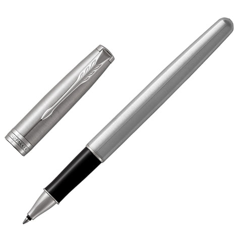 Ручка-роллер PARKER "Sonnet Core Stainless Steel CT", корпус серебристый, палладиевые детали, черная, 1931511 по низкой цене оптом Краснодар, Москва, Уфа, Казань, Барнаул, Владивосток, Хабаровск, Сахалин, Красноярск, Екатеренбург, 
