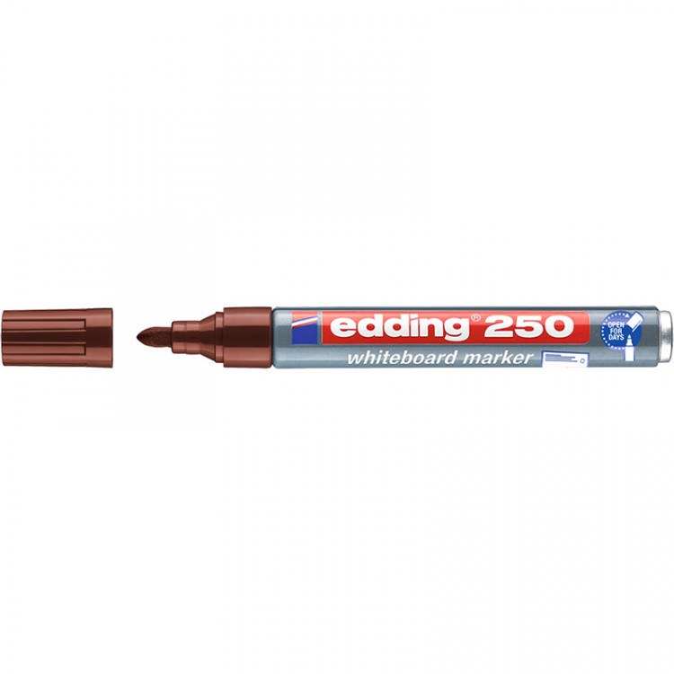 Маркер для белых досок edding 250 Cap-off, круглый наконечник, 1.5-3 мм Коричневый по низкой цене оптом 