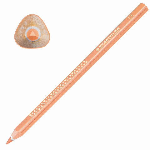 Карандаш цветной утолщенный STAEDTLER "Noris club", 1 шт., трехгранный, грифель 4 мм, персиковый, 1284-43 по низкой цене оптом 