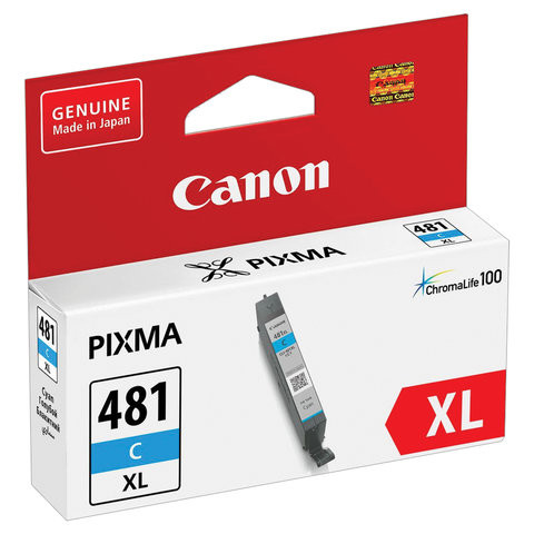 Картридж струйный CANON (CLI-481C XL) для PIXMA TS704 / TS6140, голубой, ресурс 515 страниц, оригинальный, 2044C001 по низкой цене оптом 