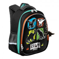 Ранец GRIZZLY анатомическая спинка, c брелоком, для мальчиков, DINO, 36х28х20 см, RAz, RAz-387-6/1