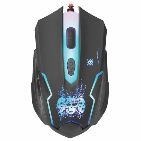 Мышь проводная игровая DEFENDER Skull GM-180L, USB, 5 кнопок + 1 колесо-кнопка, оптическая, черная, 52180 по низкой цене оптом 