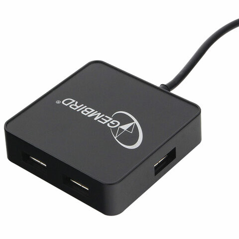 Хаб GEMBIRD UHB-242, USB 2.0, 4 порта, кабель 0,5 м, черный по низкой цене оптом 