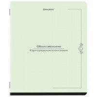 Тетрадь предметная VINTAGE 48л, SoftTouch, ОБЩЕСТВОЗНАНИЕ, клетка, подсказ, BRAUBERG, 405149