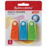 Набор ластиков BRAUBERG "FRUITY" 3 шт., 57х24х15 мм, белые, пластиковый футляр ассорти, 229563 по низкой цене оптом 