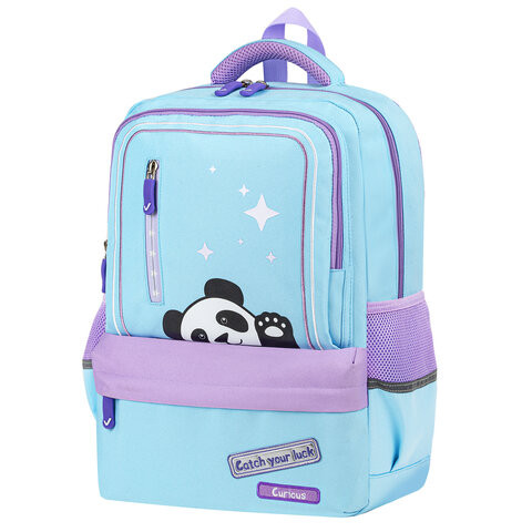Рюкзак BRAUBERG STAR, 1 отделение, 5 карманов, "Friendly panda", голубой, 40x29x13 см, 270667 по низкой цене оптом 