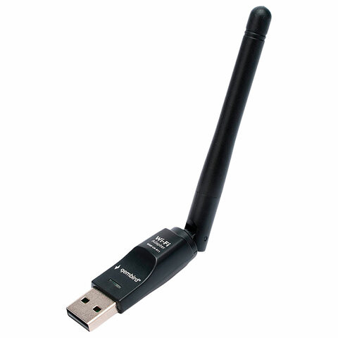 Сетевой адаптер WiFi GEMBIRD 150 Мбит, с антенной, USB, 802.11b/g/n, MT7601, WNP-UA-011 по низкой цене оптом Краснодар, Москва, Уфа, Казань, Барнаул, Владивосток, Хабаровск, Сахалин, Красноярск, Екатеренбург, 