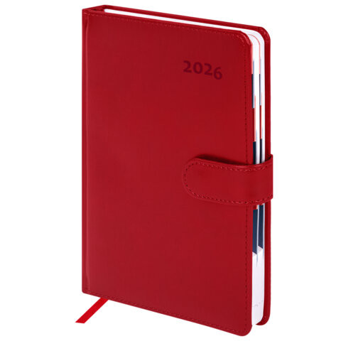 Ежедневник датированный 2026 А5 148х218мм GALANT Ritter, под кожу, красный, 117489 по низкой цене оптом 