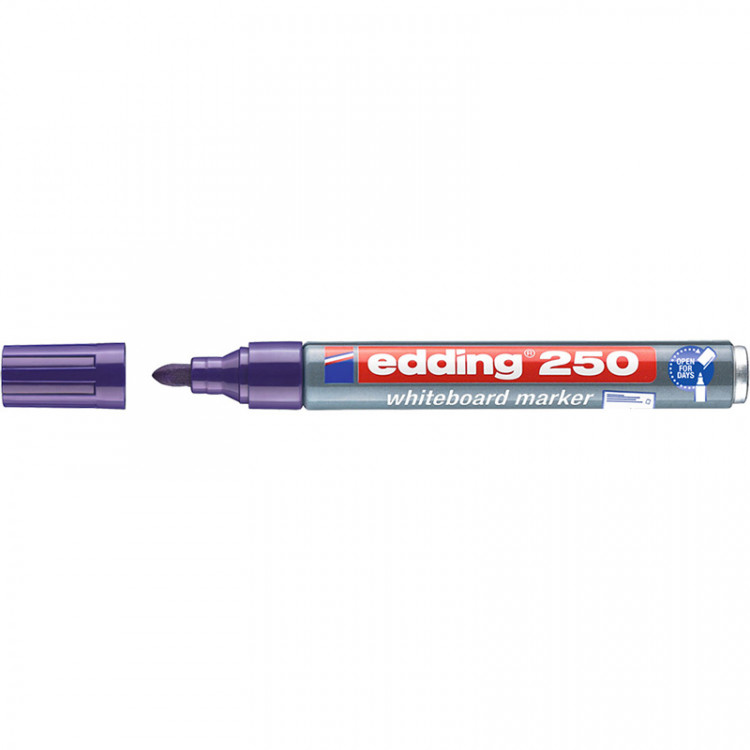 Маркер для белых досок edding 250 Cap-off, круглый наконечник, 1.5-3 мм Фиолетовый по низкой цене оптом 