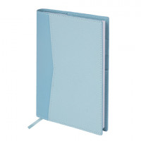 Ежедневник недатированный В6 130х185мм BRAUBERG "Gleam", под кожу, 160л, голубой, 116220