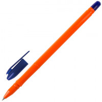 Ручка шариковая масляная BRAUBERG "Flame", СИНЯЯ, корпус оранжевый, узел 1 мм, линия письма 0,7 мм, 142680