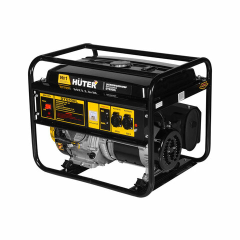Бензиновый генератор HUTER DY6500L, 5500 Вт, 13 л.с., 4-тактный, 22 л, ручной стартер, 64/1/6 по низкой цене оптом 