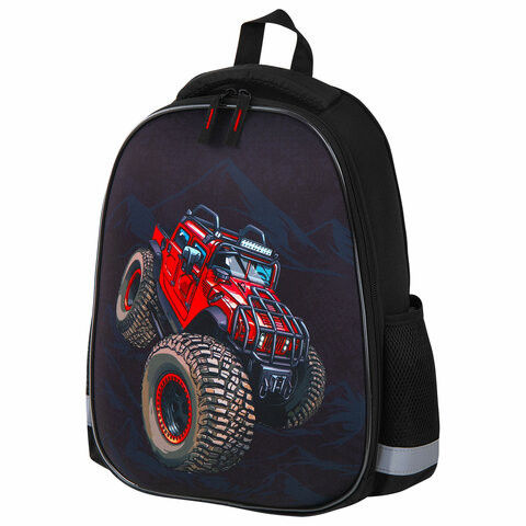 Ранец ПИФАГОР EVA BASIC, 1 отделение, эргономичная спинка, "Big wheels", 39х30х16 см, 271378 по низкой цене оптом 