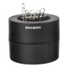 Скрепочница магнитная BRAUBERG с 30 скрепками, большой бочонок, черная, 225191 по низкой цене оптом 