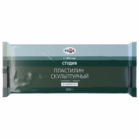Пластилин скульптурный ГАММА "Студия", оливковый, 1 кг, твердый, 2.80.Е100.003 по низкой цене оптом 