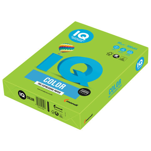 Бумага цветная IQ color, А4, 80 г/м2, 500 л., интенсив, ярко-зеленая, MA42 по низкой цене оптом 