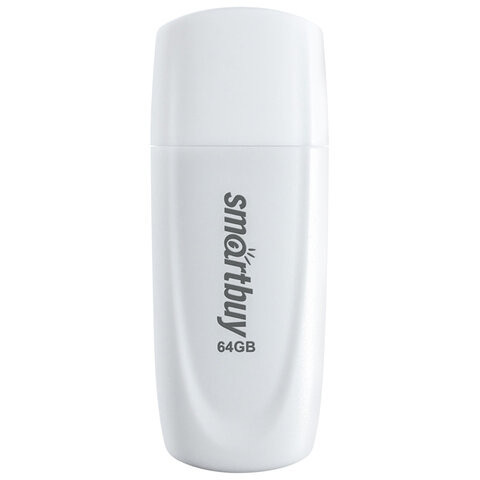 Флеш-диск 64GB SMARTBUY Scout USB 2.0, белый, SB064GB2SCW по низкой цене оптом Краснодар, Москва, Уфа, Казань, Барнаул, Владивосток, Хабаровск, Сахалин, Красноярск, Екатеренбург, 