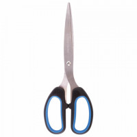 Ножницы BRAUBERG "Classic+", 205 мм, черно-синие, классической формы, резиновые вставки, 236449