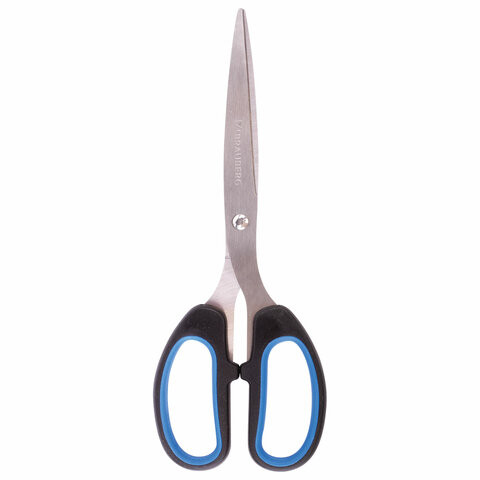 Ножницы BRAUBERG "Classic+", 205 мм, черно-синие, классической формы, резиновые вставки, 236449 по низкой цене оптом 