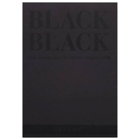Альбом для зарисовок А4 (210x297 мм) FABRIANO "BlackBlack", черная бумага, 20 листов, 300 г/м2, 19100390 по низкой цене оптом Краснодар, Москва, Уфа, Казань, Барнаул, Владивосток, Хабаровск, Сахалин, Красноярск, Екатеренбург, 