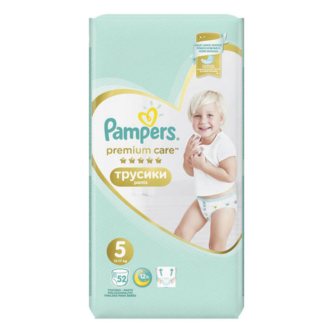 Подгузники-трусики 52 шт. PAMPERS (Памперс) Premium Care Pants, размер 5 (12-17 кг), 1210809 по низкой цене оптом 