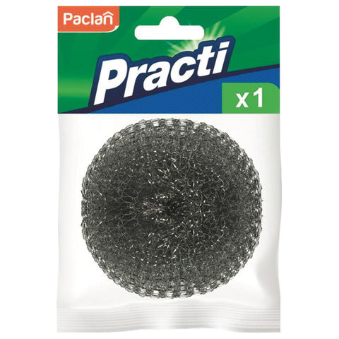 Губка (мочалка) для посуды металлическая, спиральная, 15 г, PACLAN "Practi Spiro", 408220 по низкой цене оптом 