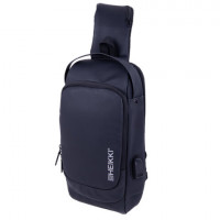 Рюкзак однолямочный HEIKKI FEATURE (ХЕЙКИ), кодовый замок, USB-порт, черный, 32x16x6 см, 273900