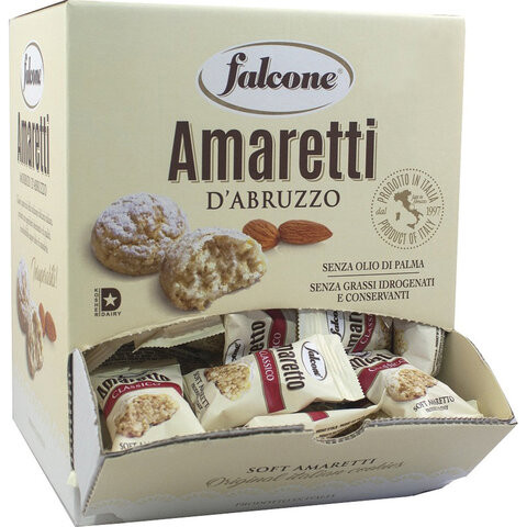 Печенье сдобное FALCONE "Amaretti" мягкое classico, 1 кг (100 шт. по 10 г), в коробке Office-box, MC-00014395 по низкой цене оптом 