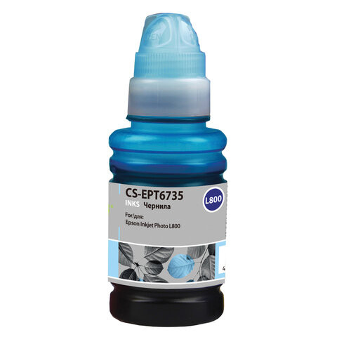 Чернила CACTUS (CS-EPT6735) для СНПЧ EPSON L800/L810/L850/L1800, светло-голубые, 0,1 л по низкой цене оптом 