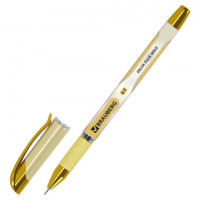 Ручка шариковая масляная с грипом BRAUBERG "Delta Plus Gold", СИНЯЯ, пишущий узел 0,7 мм, линия письма 0,35 мм,144256