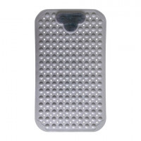 Коврик для ванны противоскользящий с теркой для ступней 70х40см, серый, ПВХ, присоски, PRIMILA 700374