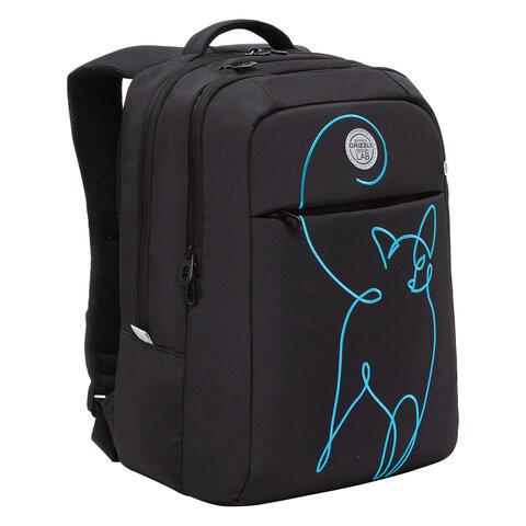 Рюкзак GRIZZLY школьный, анатомическая спинка, 2 отделения, для девочек, "NEON CAT", 40х28х16 см, RD-244-3/1 по низкой цене оптом 