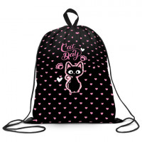 РЕЗЕРВ Мешок для обуви BRAUBERG KIDS, 1 отделение, 42х34 см, Amazed Kitty, Код 1С, 271629