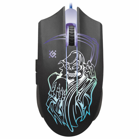 Мышь проводная игровая DEFENDER Ghost GM-190L, USB, 5 кнопок + 1 колесо-кнопка, оптическая, черная, 52190 по низкой цене оптом 