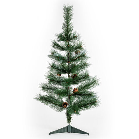 Ель новогодняя искусственная "Velvet Pinewood" 90 см, с инеем и шишками, ПВХ, ЗОЛОТАЯ СКАЗКА, 591701 по низкой цене оптом 