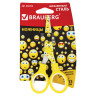 Ножницы BRAUBERG "Kid Series", 130 мм жёлто-белые с цветной печатью "Смайлики", закругленные, 232274 по низкой цене оптом 
