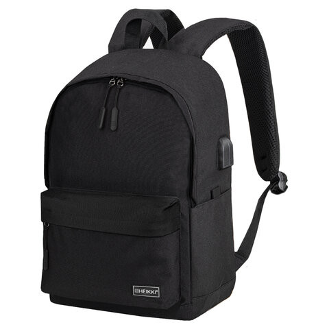 Рюкзак HEIKKI ACTIVE (ХЕЙКИ) универсалный, отд. для ноутбука, USB-порт, черный, 44х31х14 см, 272560 по низкой цене оптом Краснодар, Москва, Уфа, Казань, Барнаул, Владивосток, Хабаровск, Сахалин, Красноярск, Екатеренбург, 